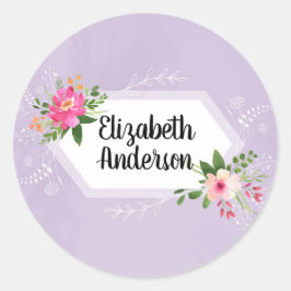 Waterverf bloemen noemen trendy boho ronde sticker