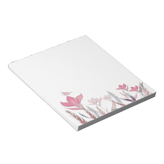 Waterverf bloemen notitieblok (Schuin)