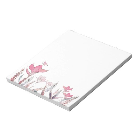 Waterverf bloemen notitieblok (Linkerzijde)