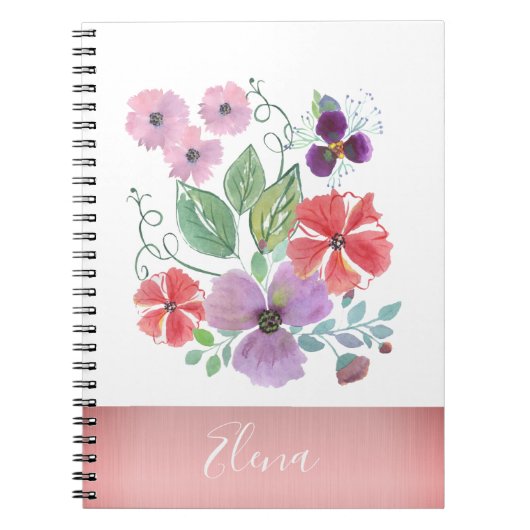 Waterverf bloemen . notitieboek (Voorkant)