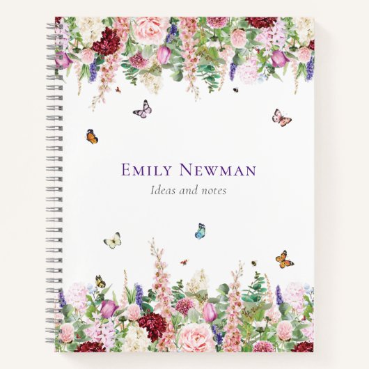 Waterverf Bloemen Notitieboek (Voorkant)