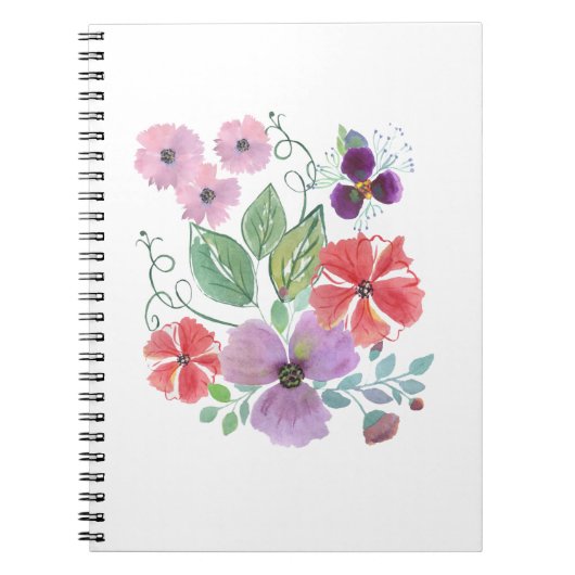 Waterverf bloemen . notitieboek (Voorkant)