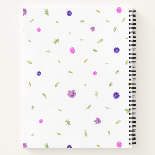 Waterverf Bloemen Notitieboek Gift voor Mama Vrien (Achterkant)