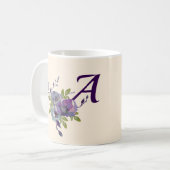 Waterverf Bloemen Occasions Cadeaus Custom Monogra Koffiemok (Voorkant links)