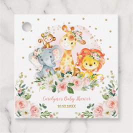 Waterverf Bloemen oerwoud Safari Wilde Baby Dieren Bedankjes Labels