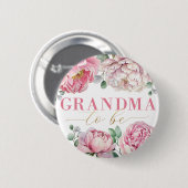 Waterverf Bloemen "Oma to Be" Baby shower Ronde Button 5,7 Cm (Voorkant /achterkant)