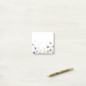 Waterverf Bloemen Onderste Rand Wilde Bloemen Post-it® Notes (Op bureau)