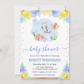 Waterverf Bloemen Onderwater Dieren Baby shower Kaart (Voorkant)