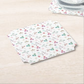 Waterverf Bloemen Onderzetter | roze | 6 cent (Gekanteld)