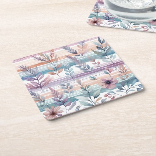 Waterverf Bloemen Onderzetters (Schuin)