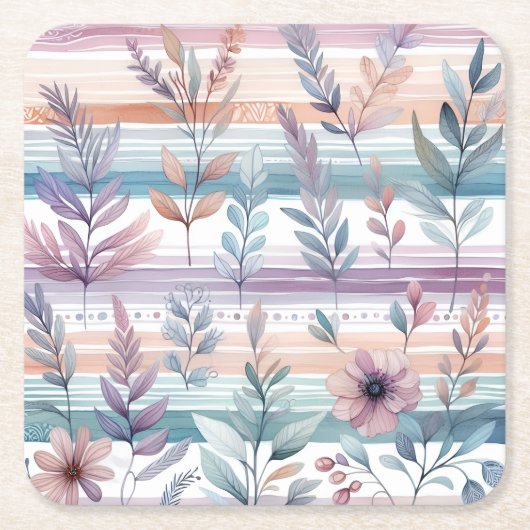 Waterverf Bloemen Onderzetters (Voorkant)