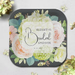 Waterverf Bloemen op Bruin Vrijgezellenfeest Papieren Bordje<br><div class="desc">Mooie waterverf witte en groene hortensia's,  roze en crème rozen,  madeliefjes,  kleine bloesems en bladeren op bruin,  personaliseer deze papieren borden voor uw vrijgezellenfeest,  verlovingsfeest,  bruiloft of elke gelegenheid met uw gegevens in chique belettering. OVEREENKOMENDE objecten in ons collectie.</div>