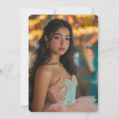 Waterverf Bloemen op Dark Quinceañera CUSTOM Foto Kaart (Achterkant)