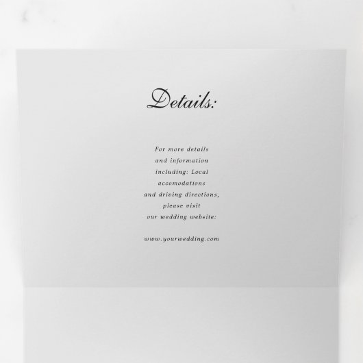 Waterverf bloemen op één bruiloft drieluik uitnodiging (Binnenzijde eerst)