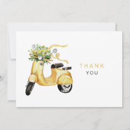 Waterverf Bloemen op een Scooter Custom Bedankt