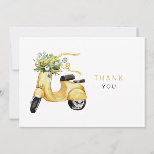 Waterverf Bloemen op een Scooter Custom Bedankt
