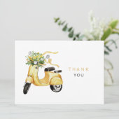 Waterverf Bloemen op een Scooter Custom Bedankt (Staand voorkant)