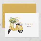 Waterverf Bloemen op een Scooter Custom Bedankt (Voorkant / Achterkant)