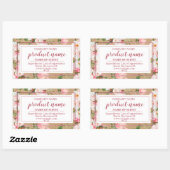 Waterverf bloemen op kraftpapier rechthoekige sticker (Vel)