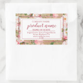 Waterverf bloemen op kraftpapier rechthoekige sticker (Tas)