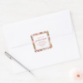 Waterverf bloemen op kraftpapier vierkante sticker (Envelop)