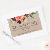 Waterverf bloemen op kraftzeeplabels rechthoekige sticker (Envelop)