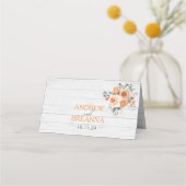 Waterverf Bloemen op Licht Hout Plaats Kaarten Plaatskaartje (Achterkant)