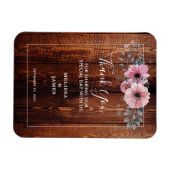 Waterverf bloemen op schuurhout Dank je bruiloft Magneet (Horizontaal)