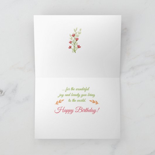 Waterverf bloemen op zondag, religie kaart (Binnen)