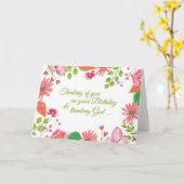 Waterverf bloemen op zondag, religie kaart (Gele Bloem)