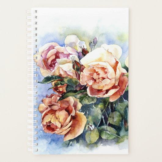 Waterverf bloemen oranje roos bud illustratie fl planner (Voorkant)