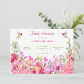 Waterverf Bloemen Orchideeën Vogeltuin baby shower Kaart (Staand voorkant)