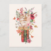 Waterverf Bloemen Oude Boeken Beeldhouwkunst Briefkaart (Voorkant)