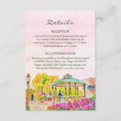 Waterverf Bloemen Oude Stad Kiosk Mexico Huwelijk Informatiekaartje (Voorkant)