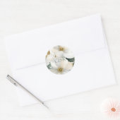 Waterverf Bloemen Paar Initialen Bruiloft Ronde Sticker (Envelop)