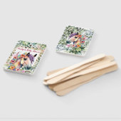 Waterverf Bloemen Paard Baby shower Handwaaier (Niet-gemonteerd)