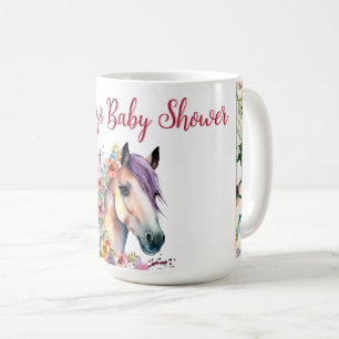 Waterverf Bloemen Paard Baby shower Koffiemok