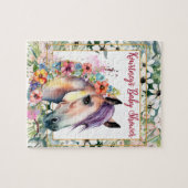 Waterverf Bloemen Paard Baby shower Legpuzzel (Horizontaal)