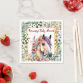 Waterverf Bloemen Paard Baby shower Servet (Insitu)