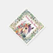 Waterverf Bloemen Paard Baby shower Servet (Hoek)