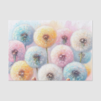 Waterverf Bloemen paardenbloemen zachte pastels Tissuepapier