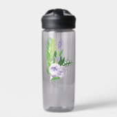 Waterverf Bloemen Paars Waterfles (Voorkant)