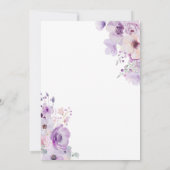 Waterverf Bloemen Paarse 80ste verjaardag Kaart (Achterkant)