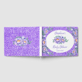 Waterverf Bloemen Paarse Glitter Baby shower Gastenboek (Volledig)