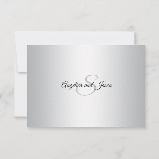 Waterverf Bloemen Paarse Lavendel Grijs Bruiloft RSVP Kaartje (Achterkant)