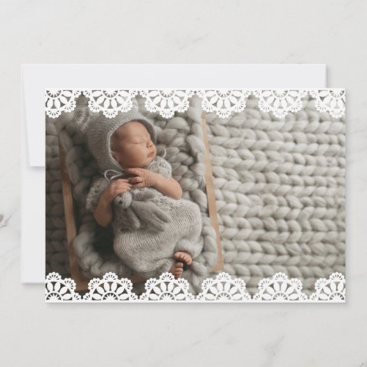 Waterverf Bloemen Paarse Meisje Geboorteaankondigi Kaart (Achterkant)