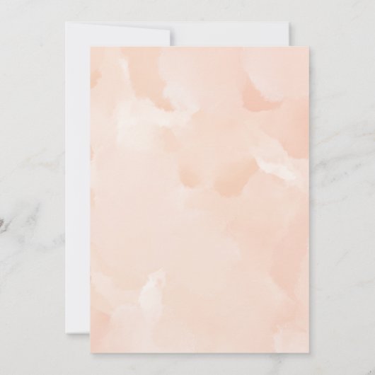 Waterverf Bloemen Paarse & Perzik bruiloft Kaart (Achterkant)