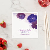 Waterverf Bloemen Paarse Plum Violet Bruiloft Servetten (Insitu)