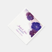 Waterverf Bloemen Paarse Plum Violet Bruiloft Servetten (Hoek)