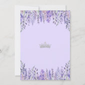 Waterverf Bloemen Paarse Quinceanera Invitation Kaart (Achterkant)